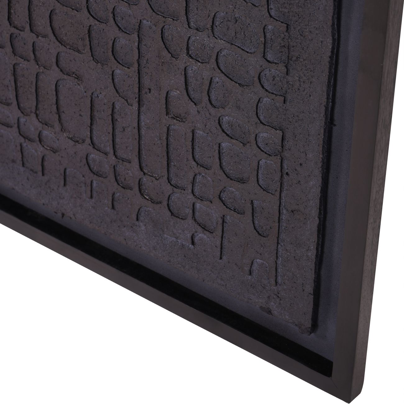 Trenton Abstract Black Papier Mache Large Framed Wall Art 2